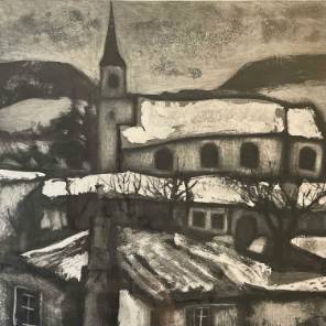 A Winter Landscape Lithograph